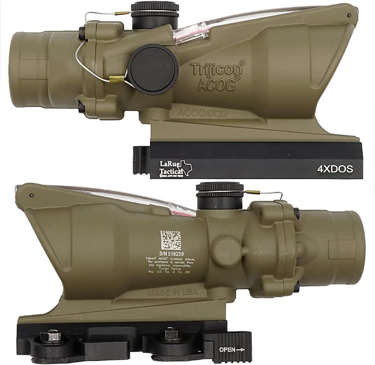 EVOLUTION GEAR Trijicon Type TA31B ACOG 4 Magnification Rifle Scope & LT100 QD Mount Set (Fixed Magnification/U.S. Military Adopted Model/Equipped with Focusing Tube (Red)) Trijicon Sight Replica