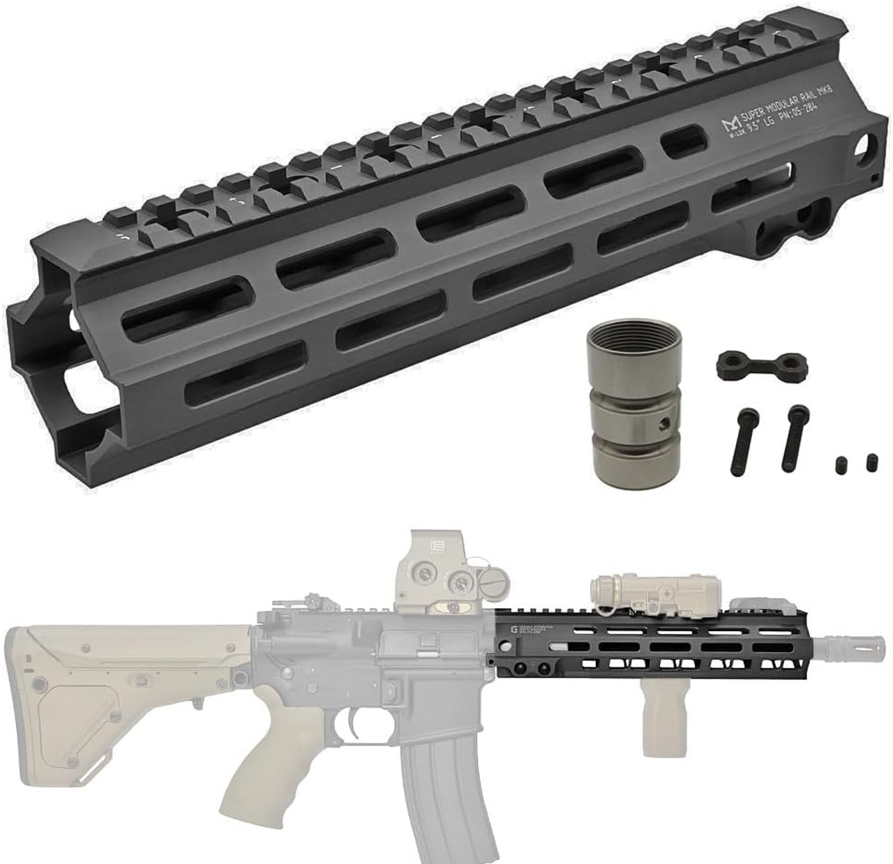 ◆ マルイ&インチネジ 対応◆ M4用 Geissele SMR MK8タイプ M-LOK 9.5inch ハンドガード OD ( ガイズリー Rail HANDGUARD