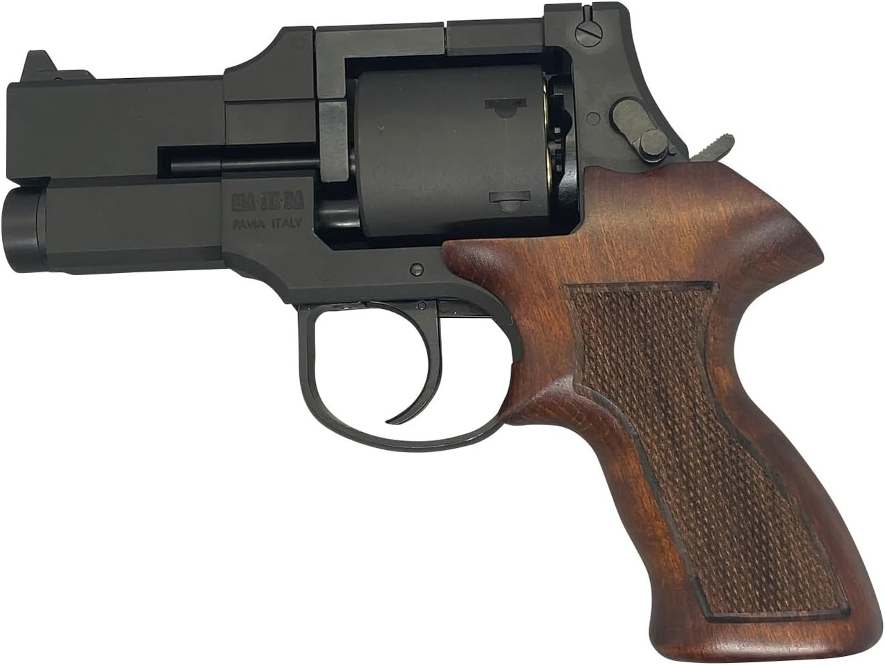 Marushin Mateba 3 inch black heavy weight wooden short grip gas revolver