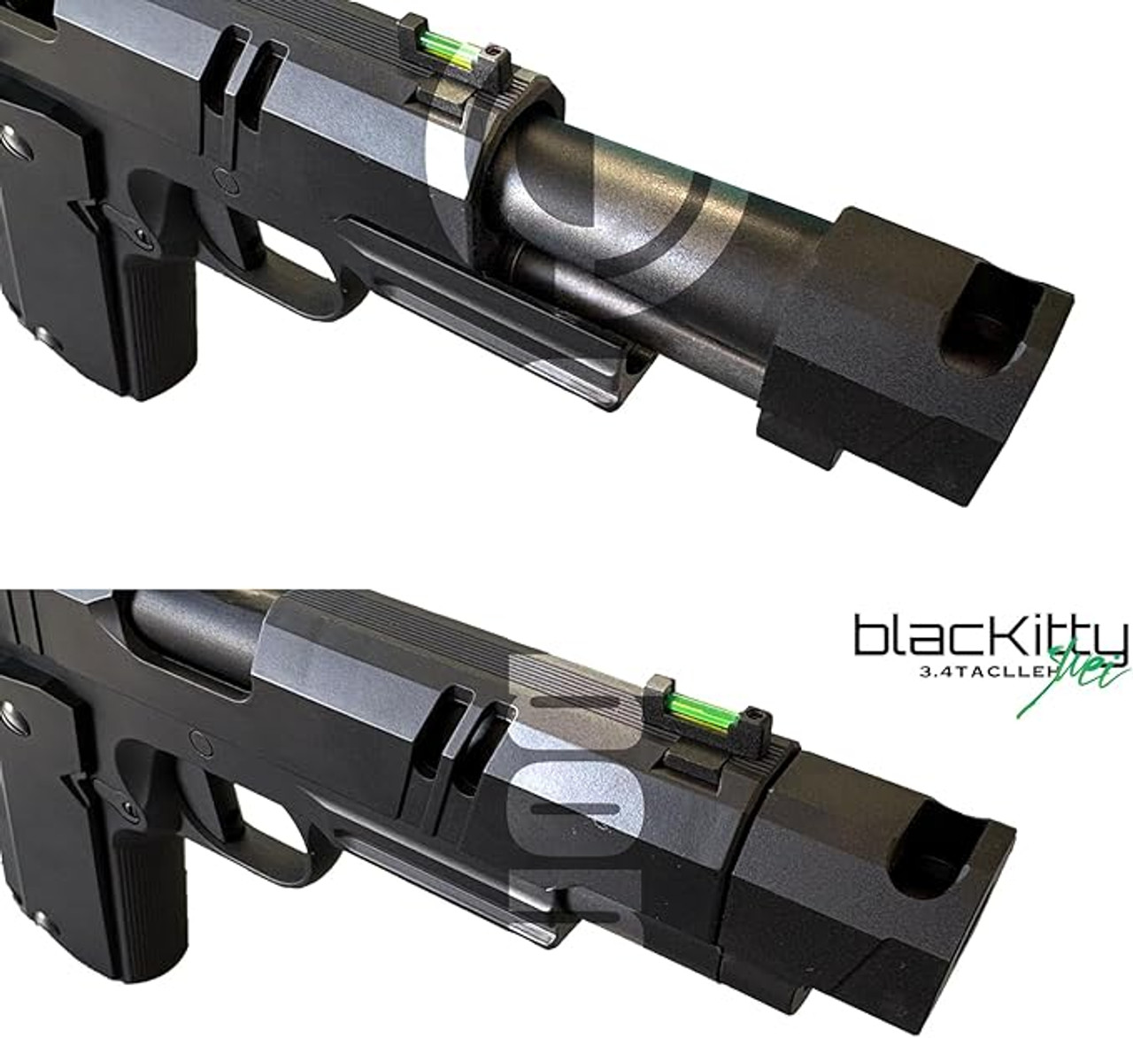 Carbon8 Black Kitty HELLCAT 4.3 Custom Model CO2 Blowback with Barrel Comp CB14 Airsoft gun