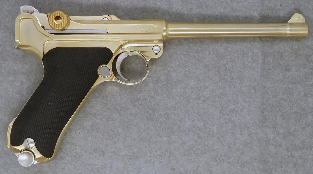 Marushin K.K. Luger P08 6-inch Marine Black ABS Grip Metal Model