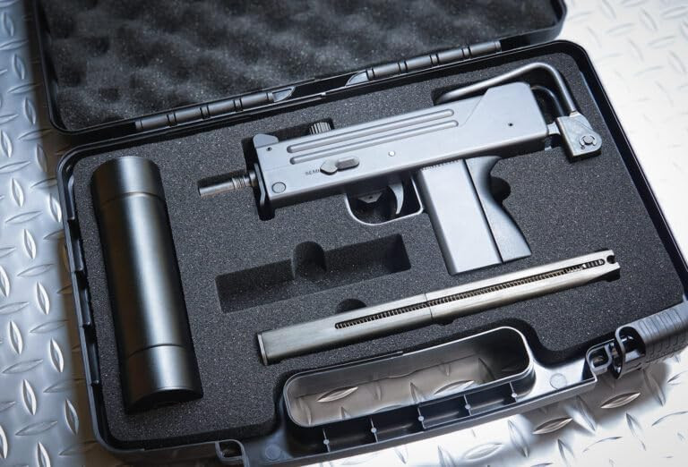 Maruzen Ingram M11 Suppressor & Gun Case Set, Gas Blowback