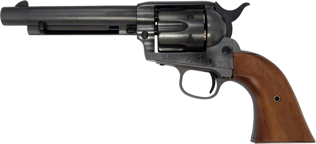 Marushin K.K. SAA.45 Artillery Excellent Heavy Weight Gas Revolver with Wooden Grip and New Gasket X Cartridge, Part Number 102524