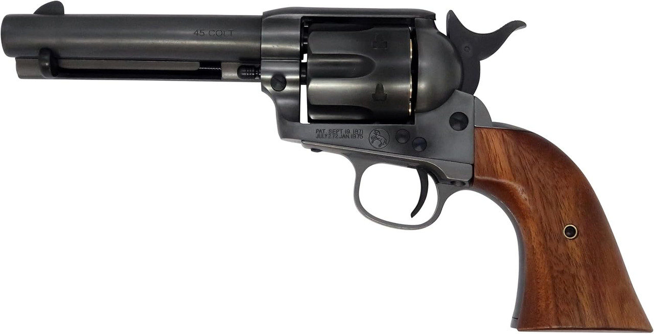 Marushin K.K. SAA.45 Civilian Excellent Heavy Weight Gas Revolver with Wooden Grip and New Gasket X Cartridge, Part Number 102512