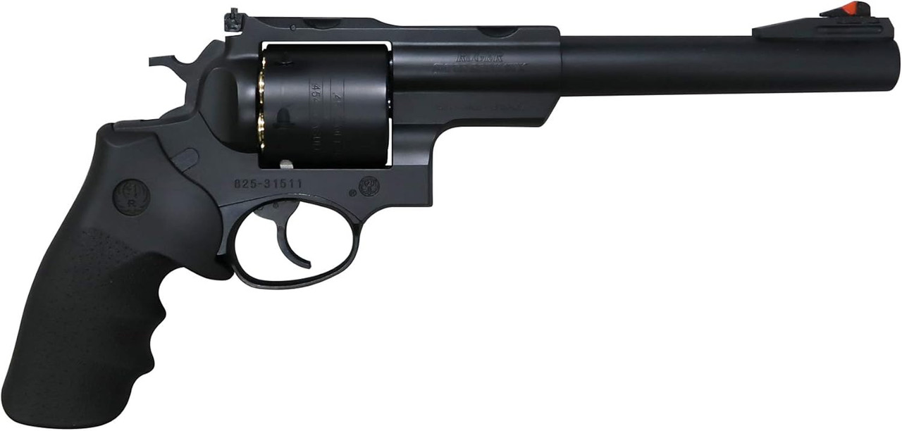 Marushin Super Redhawk 7.5-inch .454 Casull-type Matte Black ABS Gas Revolver with Hogue-type Grip, Real X Cartridge