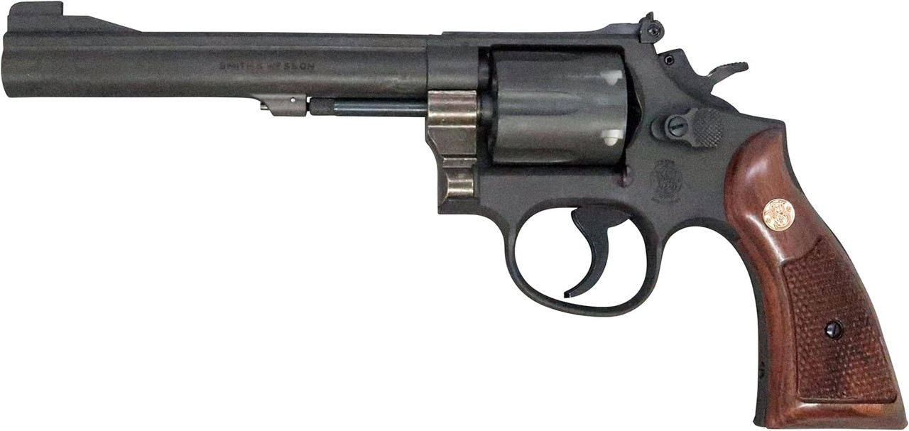 Hartford HWS S&W M15 Combat Masterpiece 6-inch (2026 Version) Standard-Equipped with Service-Size Wooden Grips Firing Model Gun (Fully Assembled)