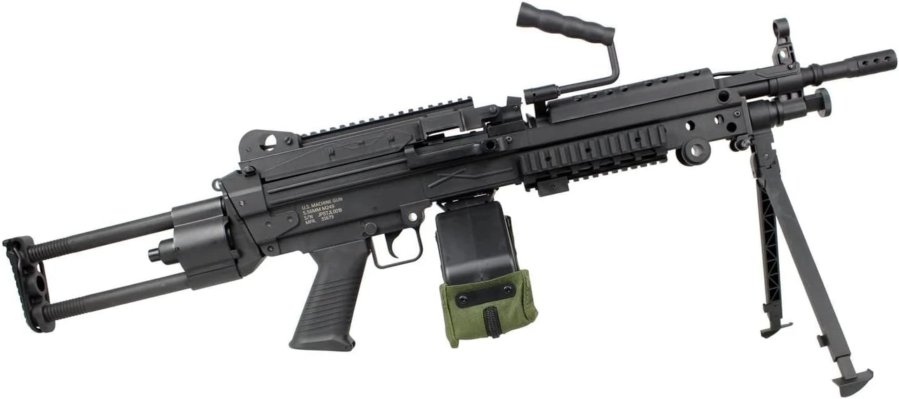 S&T M249 PARA BK Sportline AEG - Box Magazine Version (FN Markings) [M249 TAN Gun Case Set]