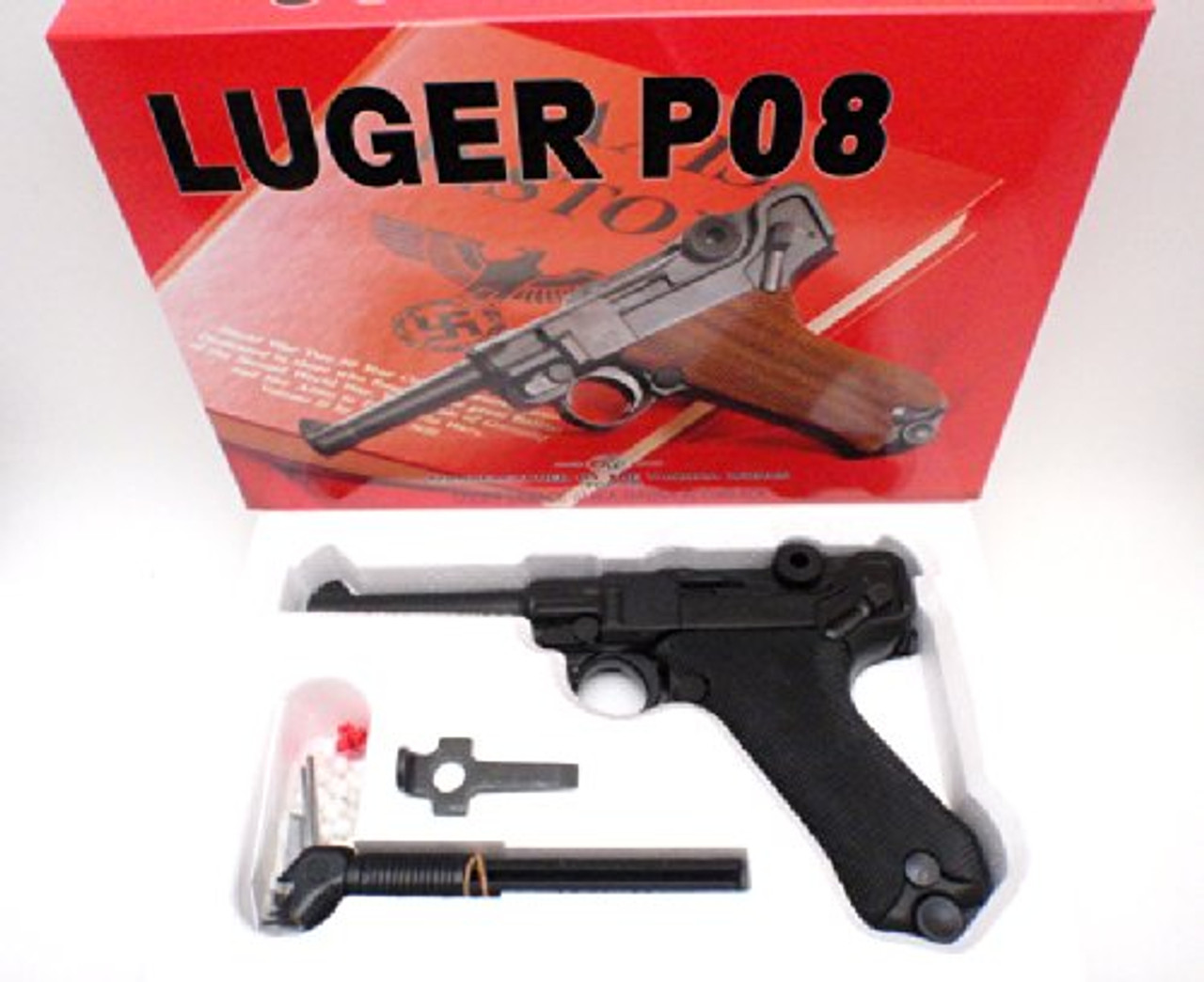 In the box of Tanaka German army Luger P08 HW GBB Airsoft gun