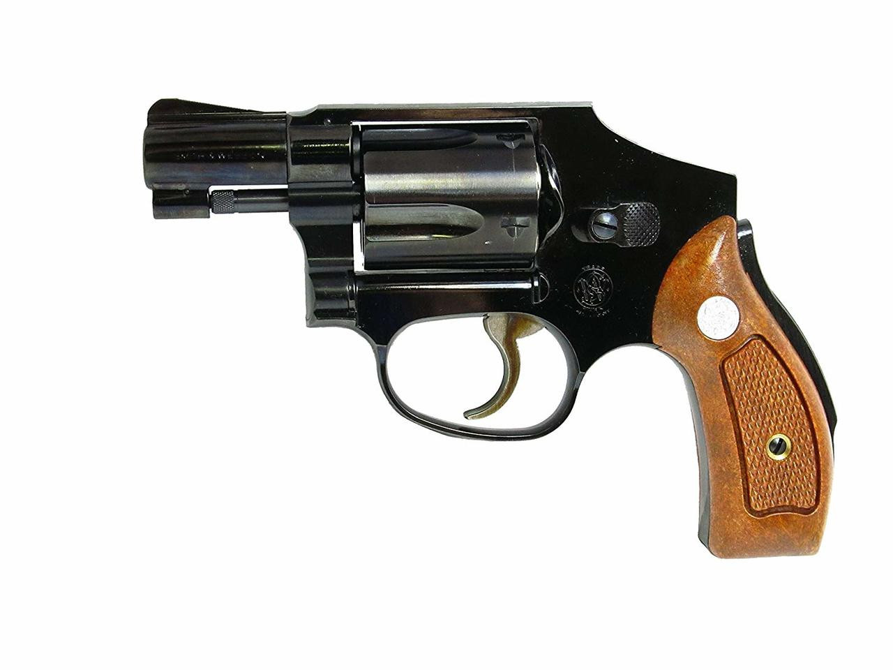Muzzle left of TANAKA S&W M40 Centennial Steel Jupiter Finish Gas revolver Airsoft gun