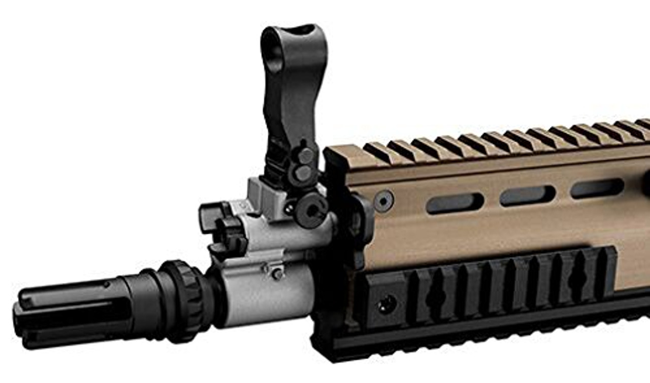 Muzzle of Tokyo Marui SCAR-L CQC (F.D.E.) next generation Airsoft electric rifle gun
