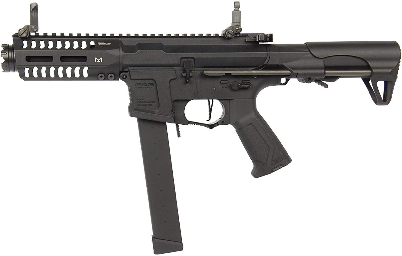 Muzzle left of G&G ARMAMENT ARP9 black Airsoft electric sub machine gun 