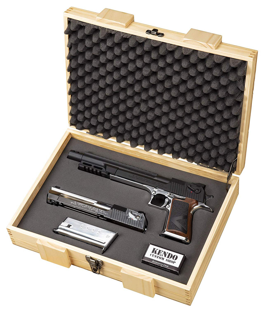 Inside the box of Tokyo Marui Resident Evil Lightning Hawk .50AE 10 inch Magnaport Custom GBB Airsoft Pistol 