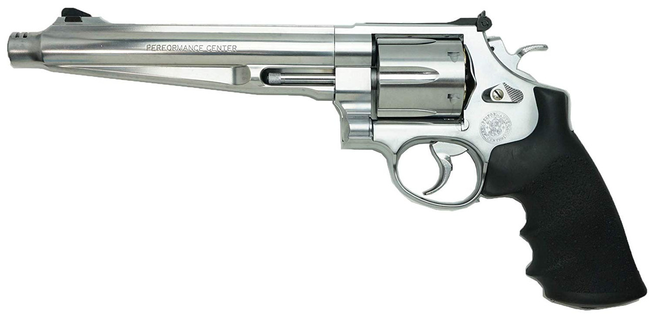 Muzzle left of Tanaka S&W M629 Performance Center 7.5 inch comp hunter  Stainless Version 3 Gas Revolver Airsoft Gun