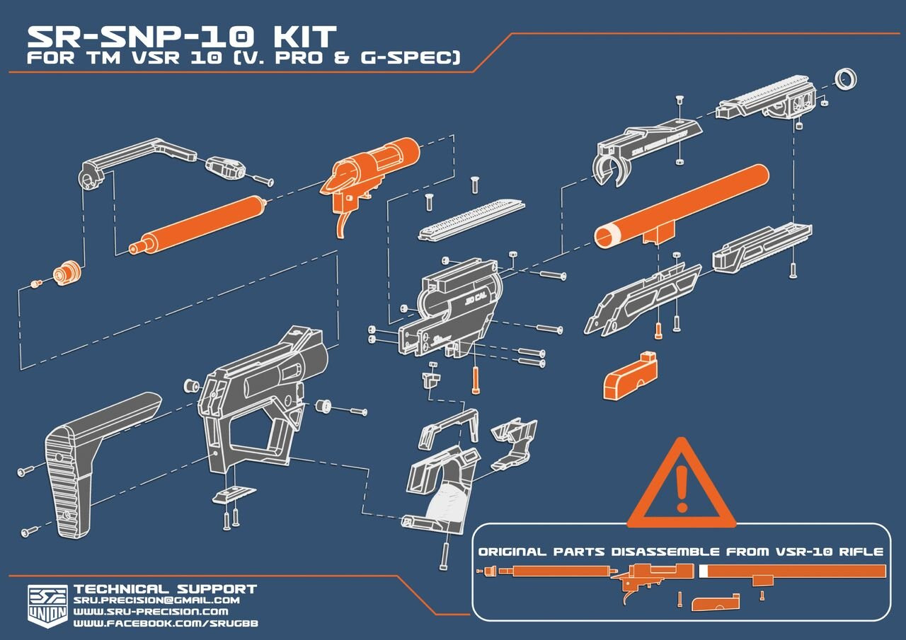 SRU VSR10 SNP Advanced Kit for Tokyo Marui VSR-10 Pro Sniper / G