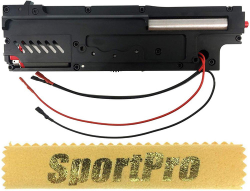 ARMY FORCE Electric Handgun M249 CNC Metal Mechanical Box Black with SportPro Cleaning Cloth