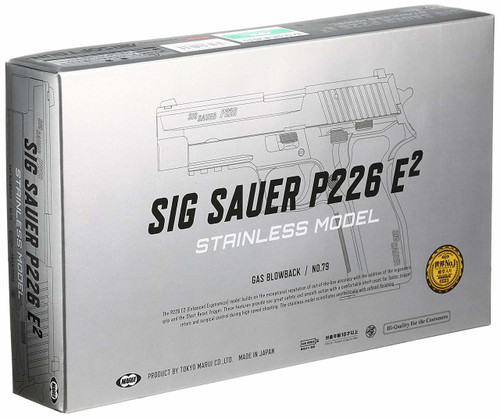 Box of Tokyo Marui Sig Sauer P226 E2 Stainless Steel Model Gas blow back Airsoft Gun 