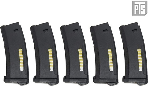 PTS 5 set of Tokyo Marui Next Generation SOPMOD M4 CQBR Compatible EPM M4 Magazine (30/120 Switchable) 