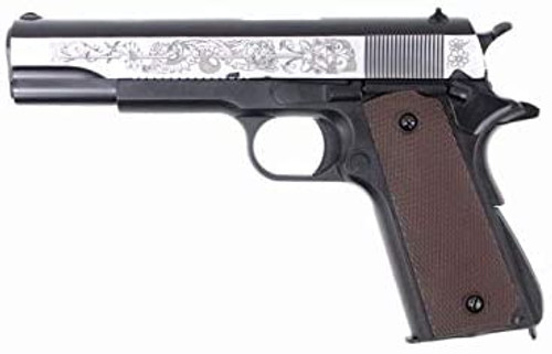 DOUBLE BELL M1911A1 Angel Wars Laser Engraved Government Blowback Airsoft Gas Gun 2 Tone No.723L Resin Frame