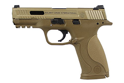 Muzzle left of EMG M&P9 SAI Tan color Custom Ver. GBB Airsoft gun