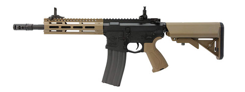 Muzzle left of G&G ARMAMENT CM16 Raider 2.0 Desert Tan Airsoft electric rifle gun 