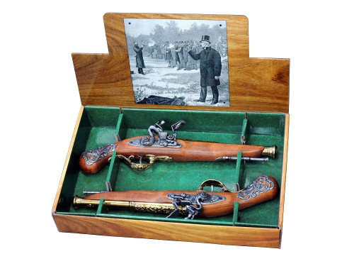 In the box of DENIX 2-1196/L Flintlock Dueling Model Guns