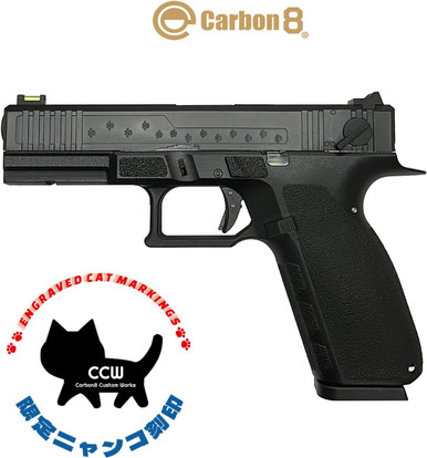 Carbon8 Striker 9S Cat Engraved CO2 Blowback Airsoft Handgun Black