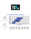 Pro Tech 8 Rope K Gloves size chart