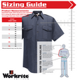 workrite mens classic short sleeve firefighter shirt sizing guide