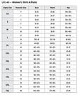 Workrite Women's Classic Short Sleeve Firefighter Shirt size chart