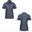Workrite Women's Cooling Stretch Jersey Polo Blue Heather Both