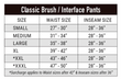 crewboss dual compliant elite brush pant size chart
