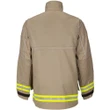Back view of Lakeland 911 Series extrication coat showing reflective striping and ergonomic fit