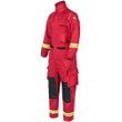 Side angle of Lakeland EMS extrication coverall with scissor pocket and leg zippers