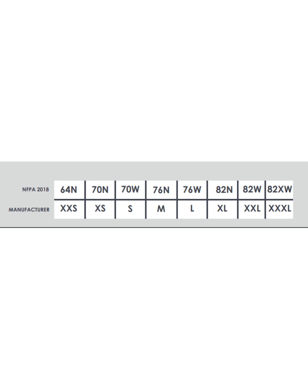 Majestic Extrication Glove with Bloodborne Pathogen Barrier size chart 2