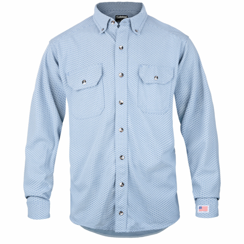 Lakeland High Performance Flame Resistant Knit Button-Up Shirt in light blue