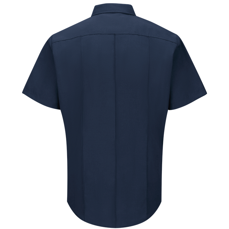 workrite mens classic short sleeve firefighter shirt in navy back