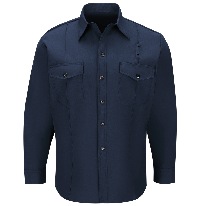 Workrite Men's Classic Long Sleeve Western Firefighter Shirt - Navy