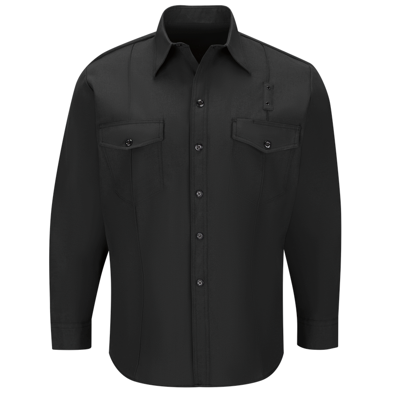 Workrite Men's Classic Long Sleeve Western Firefighter Shirt - Black 