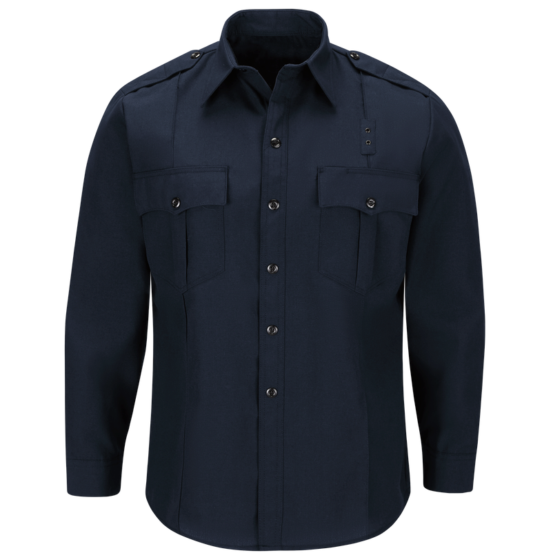 Workrite Men's Classic Long Sleeve Fire Officer Shirt - Midnight Navy