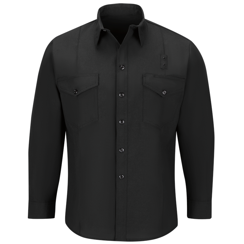 Workrite Men's Classic Long Sleeve Firefighter Shirt - Black 