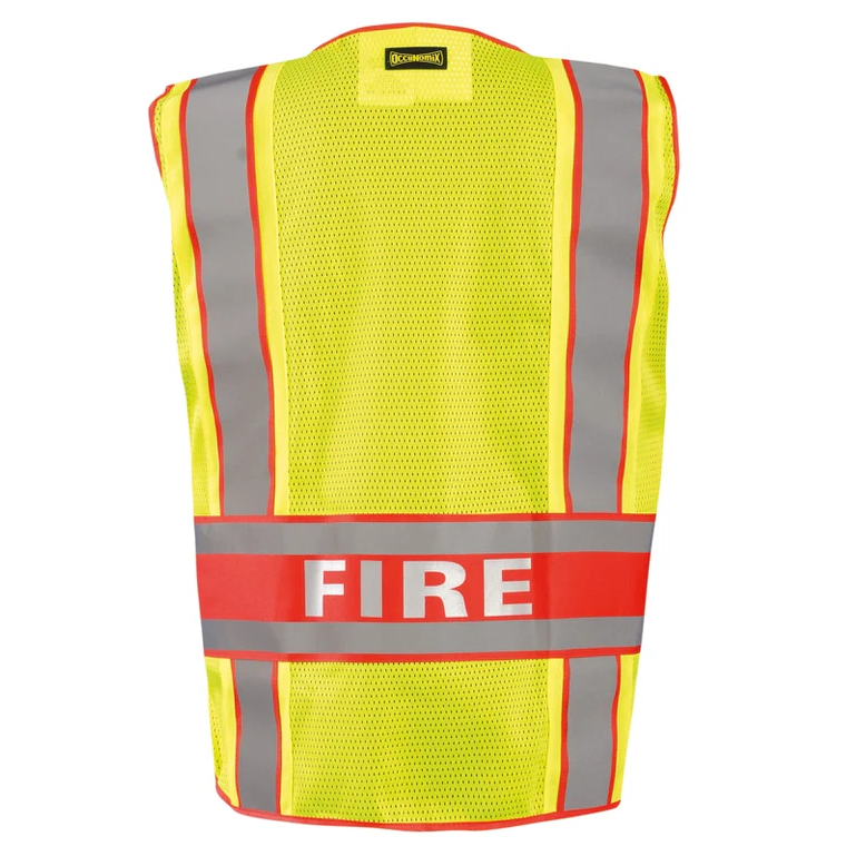 OccuNomix Deluxe SolidMesh Breakaway Public Safety Vest WDor, Fire - 1