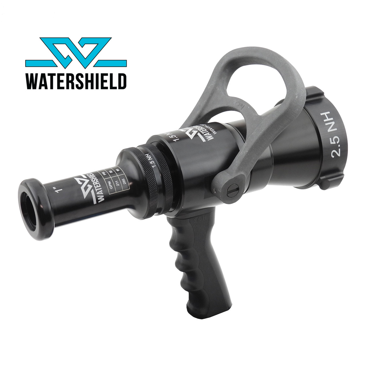 C&S Supply 2-1/2" Watershield Smooth Bore Nozzle with Pistol Grip