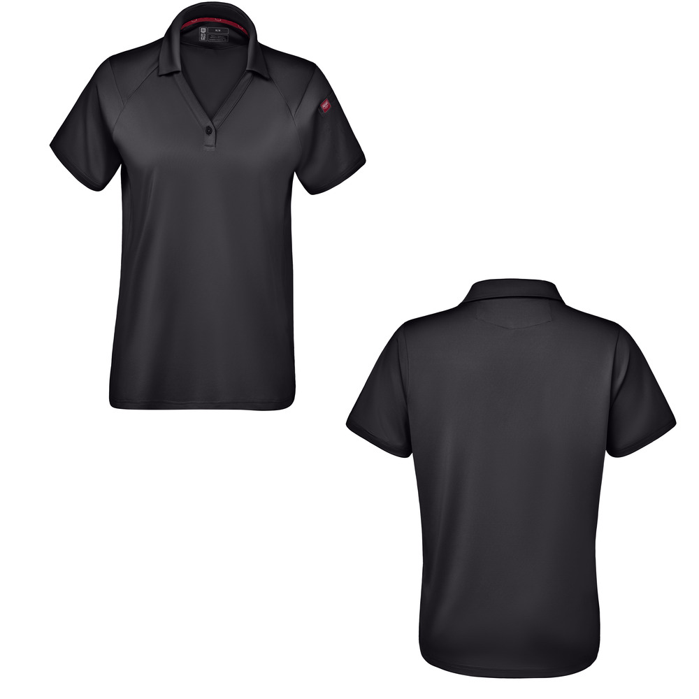 Workrite Women's Cooling Stretch Jersey Polo Black Both