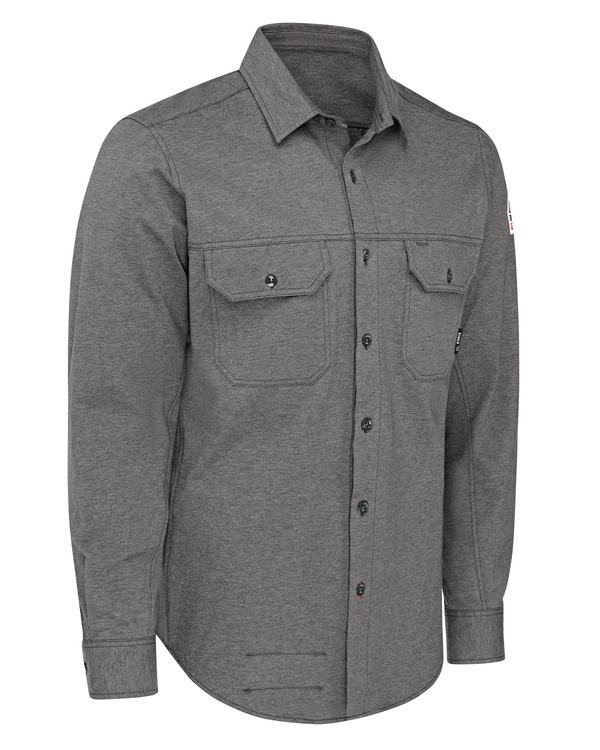 Workrite Bulwark FR Flex Knit Button Down Shirt Charcoal - 2