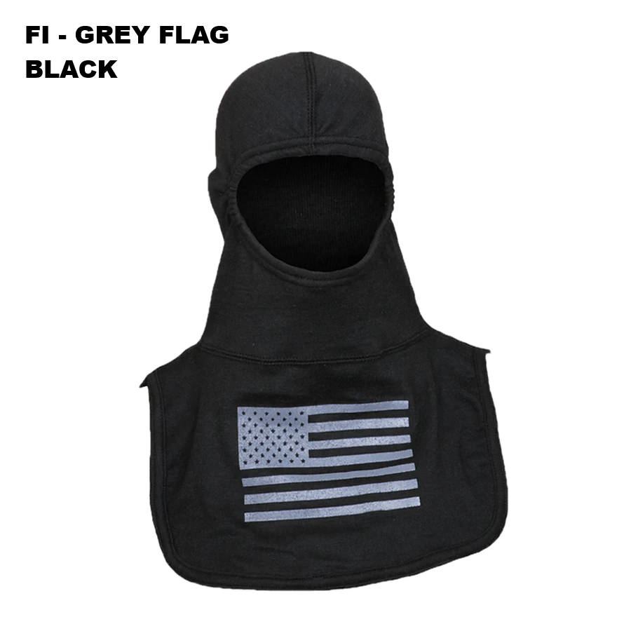 Majestic Fire PRO-X2 Emblem Proximity Firefighter Hood - FI GREY FLAG BLACK
