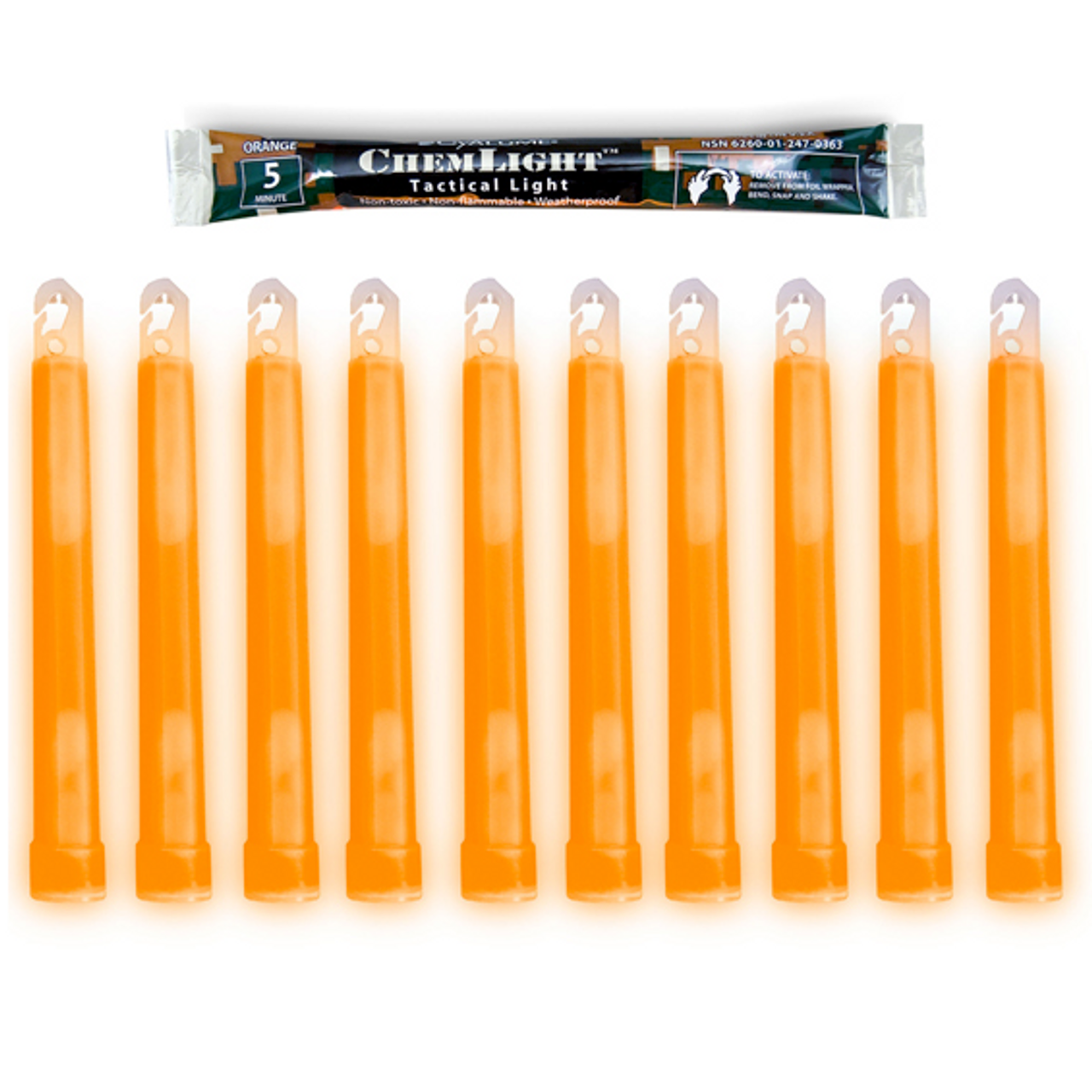 ChemLight 6'' Tactical Glow Light - Orange