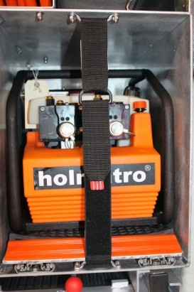 Fire truck compartment organization using Zico adjustable strap mounts
