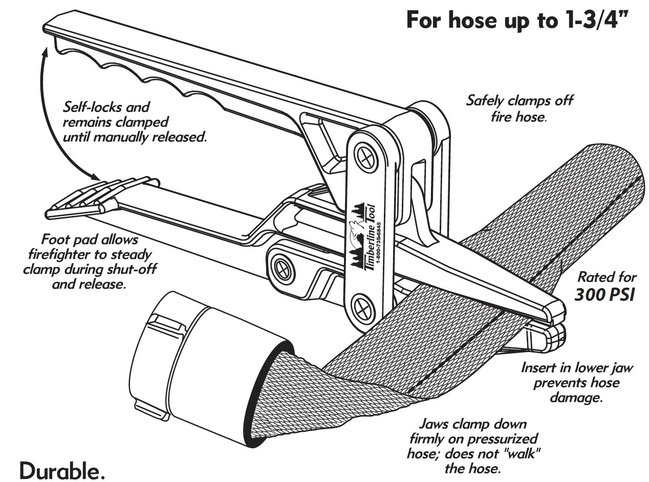 Timberline FF1-S Wildland Single Jacket Fire Hose Clamp
