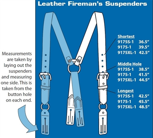 Boston Leather Firefighter Suspenders, Brown
