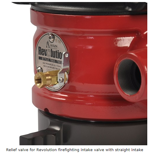 Akron Brass Revolution intake valve with straight inlet installed on fire engine pump panel